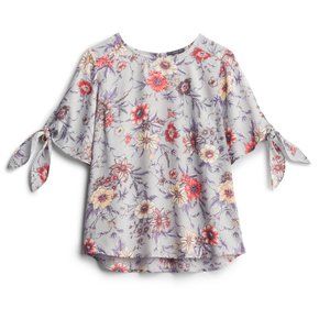 Grey Cold-Shoulder Blouse